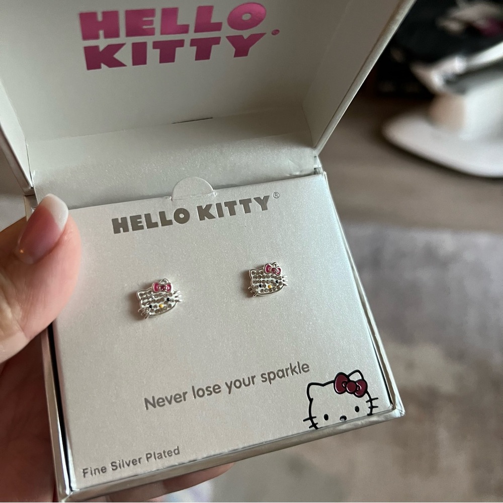 Hello Kitty Silver Plated Earrings